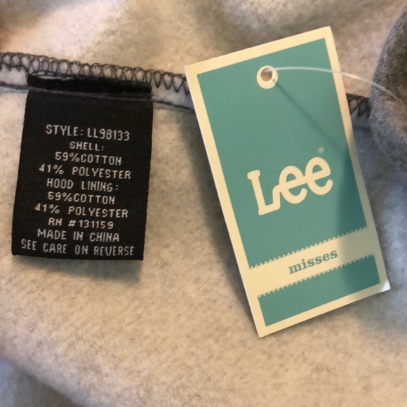 LEE Size Large Hoodie Button-Front Sweatshirt Cozy Classic Easy-Wear $58 NEW - Picture 10 of 15